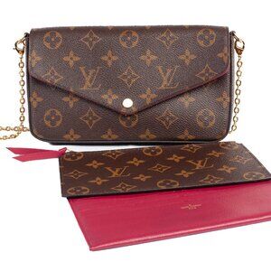 Authentic Louis Vuitton Felicie Pochette Monogram Canvas Crossbody Bag